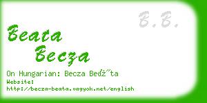 beata becza business card
